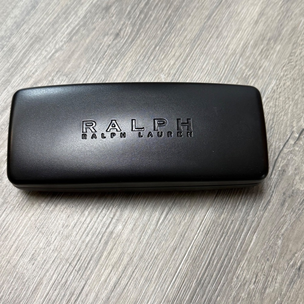 Ralph Ralph Lauren Black Hard Shell Eyeglass Case Clamshell Logo Case